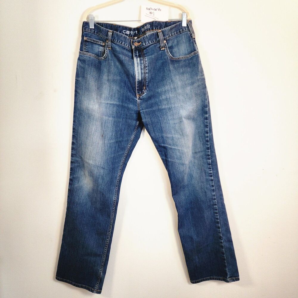 Carhartt Rugged Flex Jeans 40x32 Blue Relaxed Straight Leg EUC
